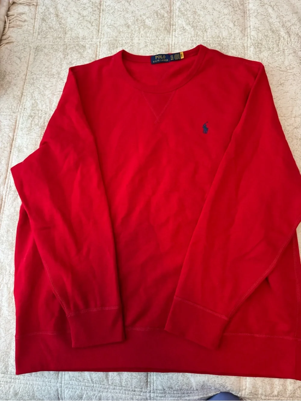 Polo by Ralph Lauren Red Crewneck Sweatshirt with Navy Pony Size XXL